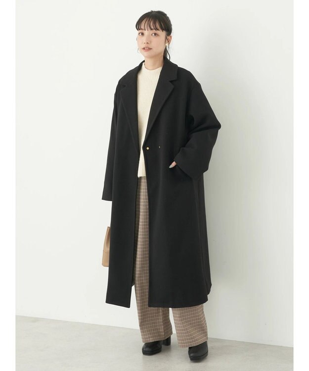 earth music&ecology チェスターコート（無地） Black