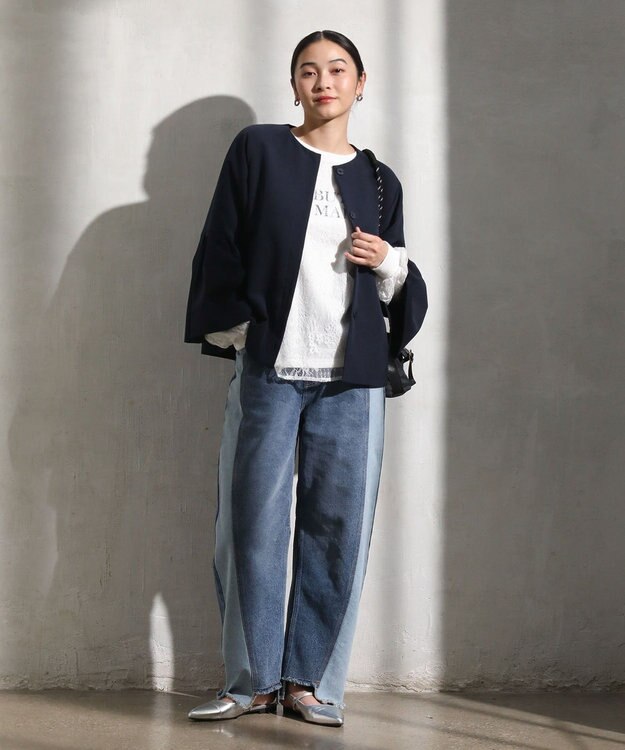 Green Parks 切り替えカーウ゛ィーデニムパンツ Indigo