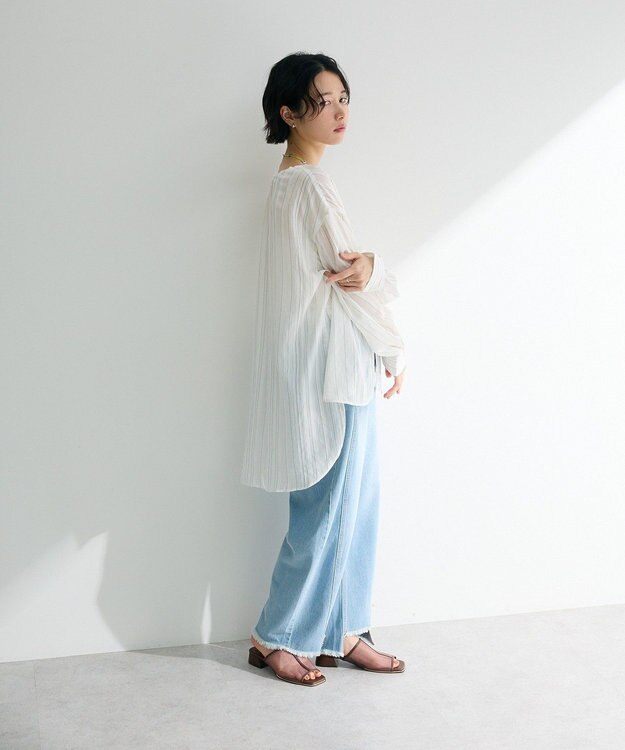 Green Parks 切り替えカーウ゛ィーデニムパンツ Light Indigo