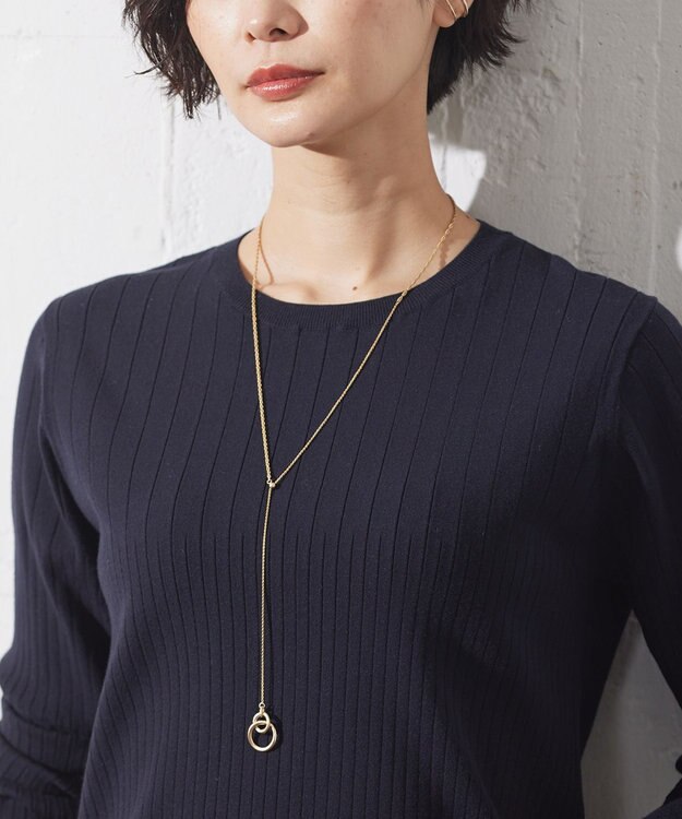 J.PRESS LADIES 【3way】ダブルリングラリエット ネックレス ゴールド系
