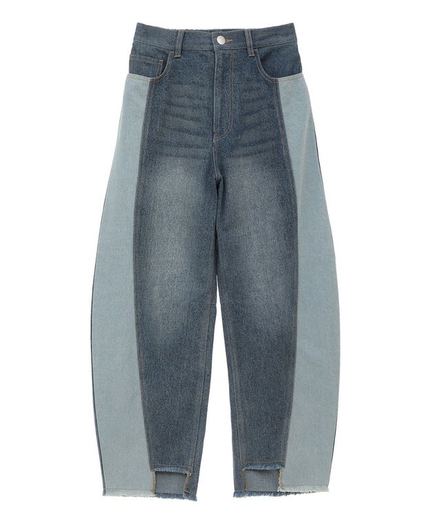 Green Parks 切り替えカーウ゛ィーデニムパンツ Indigo