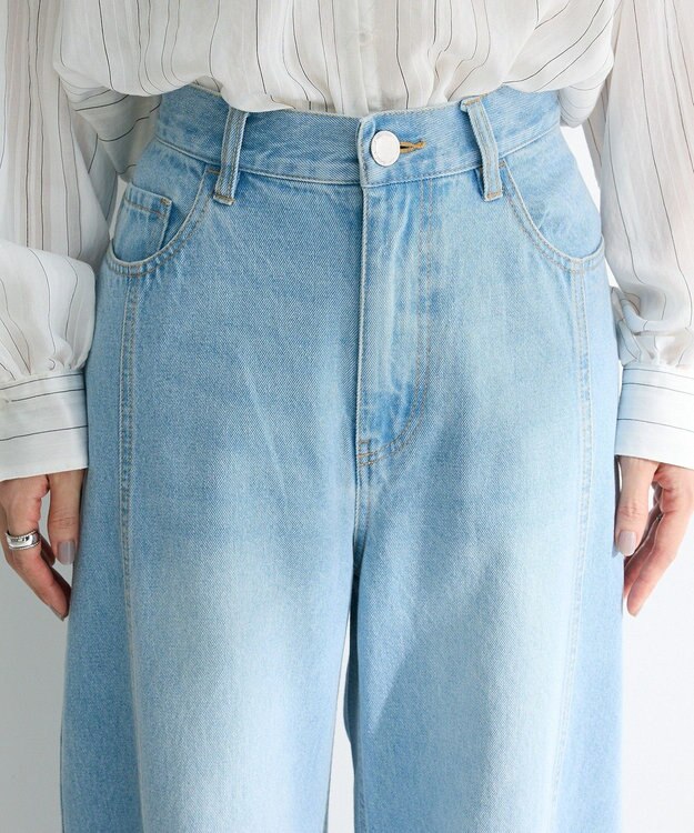 Green Parks 切り替えカーウ゛ィーデニムパンツ Light Indigo