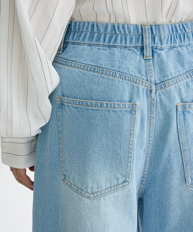 Green Parks 切り替えカーウ゛ィーデニムパンツ Light Indigo