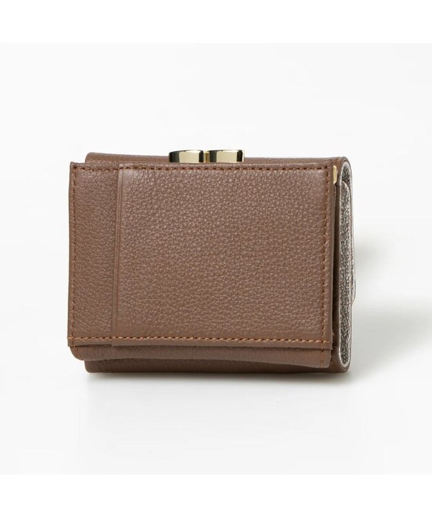 UNBILLION perche カラーコンビ3つ折り外ガマウォレット ブラウン