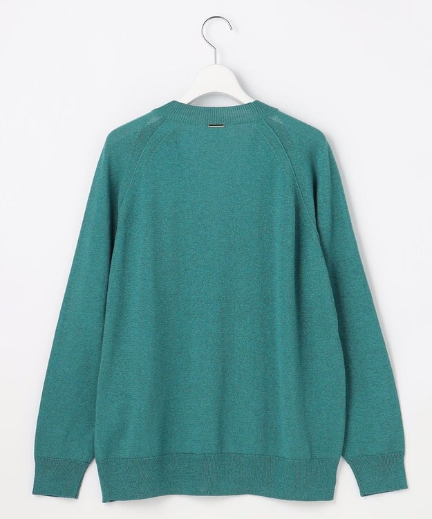 自由区 【アンサンブル対応】ペーパーコットンニット カーディガン ターコイズ