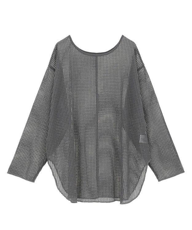 Green Parks メッシュ長袖ゆるカットプルオーバー Dark Gray