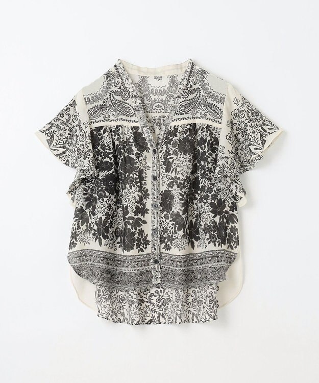 GRACE CONTINENTAL バンダナフレアスリーブブラウス ブラック