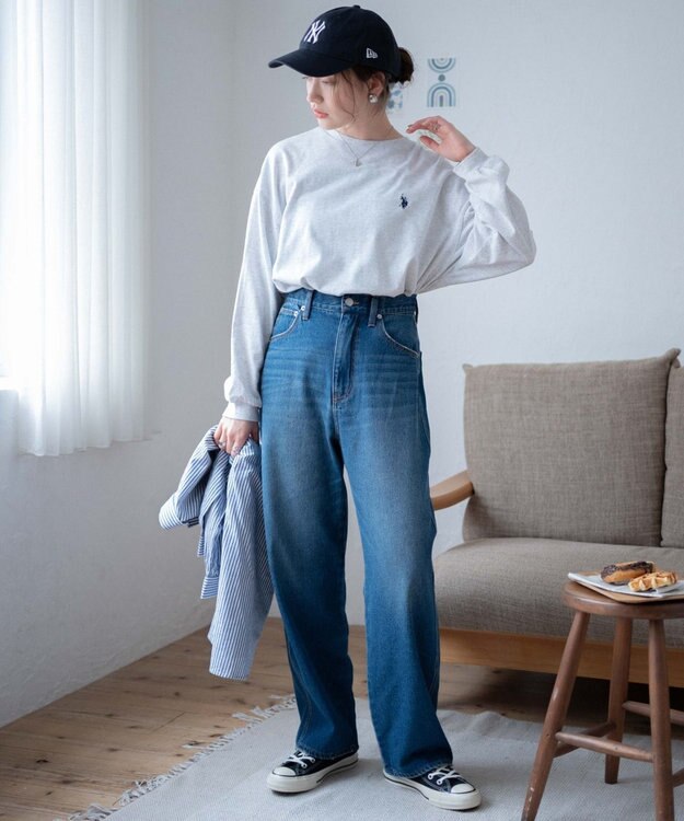 WEGO USPOLOだぼそでカラーロンT オートミール