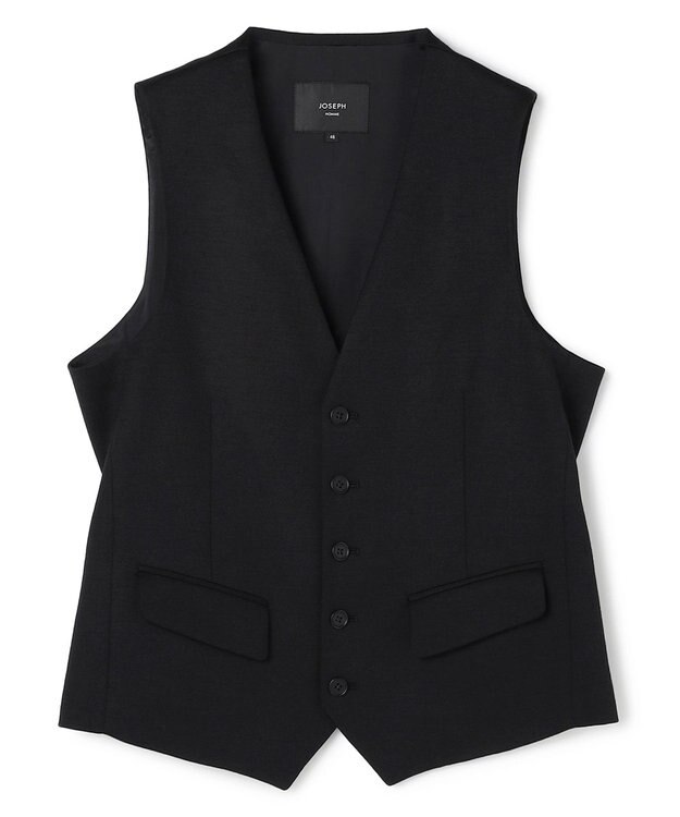 JOSEPH HOMME 新素材【ストレッチ/セットアップ対応】シルキーウールジャージー ジレ ブラック系