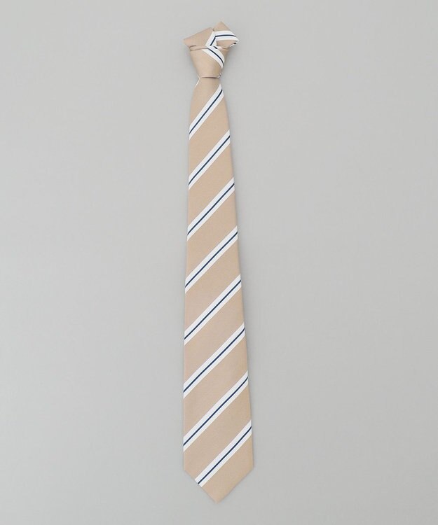 GOTAIRIKU 【日本製】シルク ネクタイ_ストライプ ベージュ系1