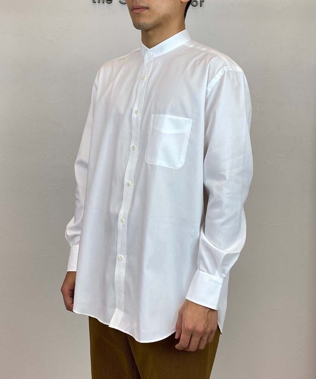 KASHIYAMA バンドカラーシャツ/ディープテール ホワイト