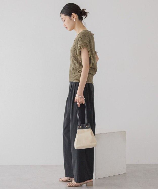 AMERICAN HOLIC 袖フリンジショート丈プルオーバー Olive