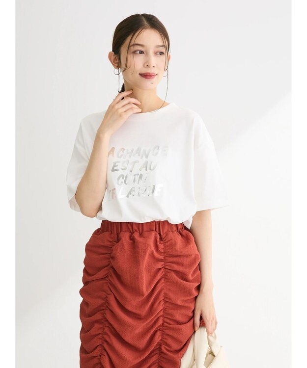 Green Parks 箔プリント半袖ボックスロゴＴ Silver