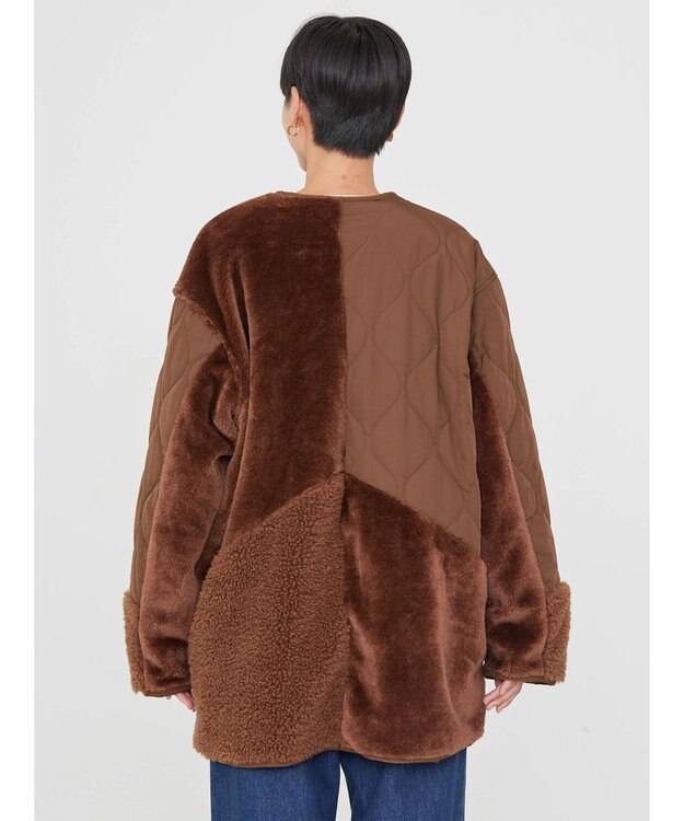 AMERICAN HOLIC キルポカボアＭｉｘキルティングコート Brown