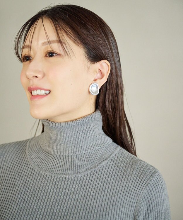 #Newans 【カシミヤ混】フィット＆フレアニットワンピース グレー