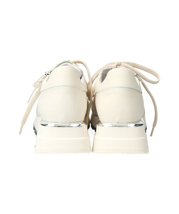INTER-CHAUSSURES 【QUSHELI】アウトサイドジップレザースニーカー オフホワイト
