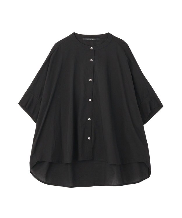 YECCA VECCA バック刺繍バンドカラーシャツ Black