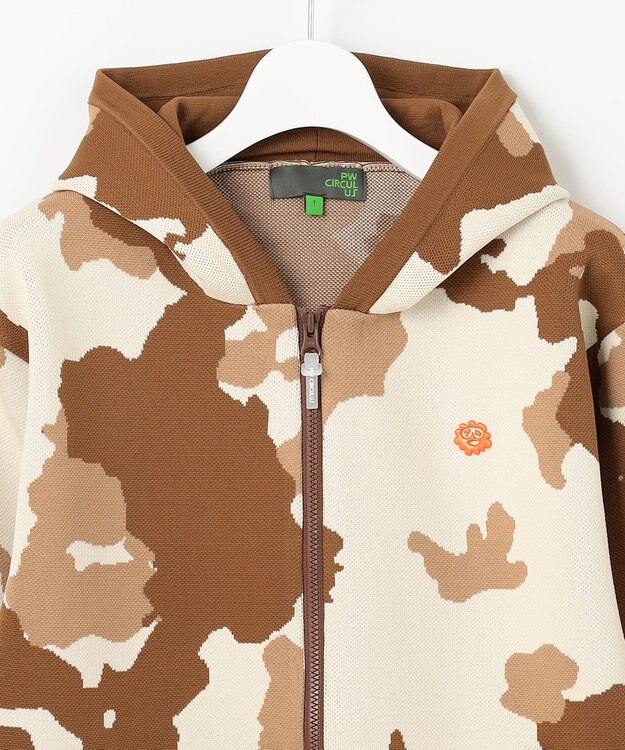 PW CIRCULUS 【WOMEN】ピント柄 ジップアップニットフーディ ベージュ系5