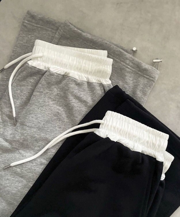 Green Parks ウエスト配色切替スウェットパンツ Gray