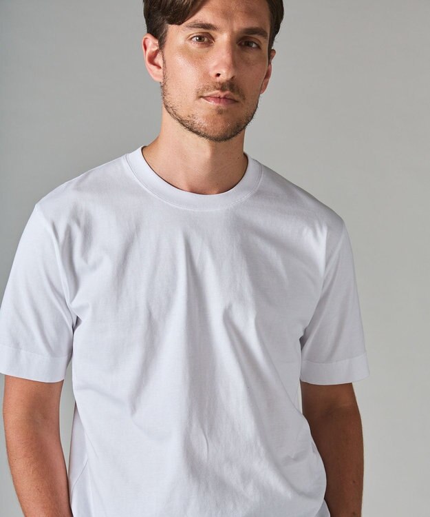 GOTAIRIKU ビジネスインナー/下着兼用【パックT】5.6oz 綿100％ スムース光沢加工 Tシャツ（クルーネック/2枚セット） ホワイト系