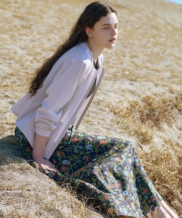 J.PRESS LADIES L 【人気素材・季節の変わり目に】BREEZE COOL トロ ノーカラー ブルゾン グレー系