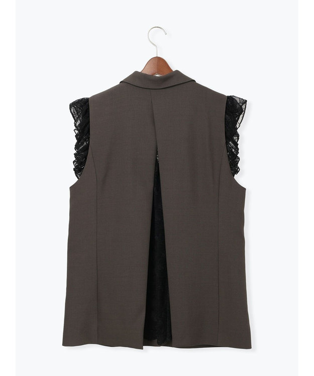 Te chichi レースドッキングテーラードジレ ダークブラウン