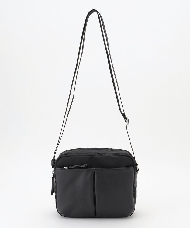 Y'SACCS ナイロン×牛革コンビシリーズ　横型ショルダーバッグ　SSサイズ ブラック