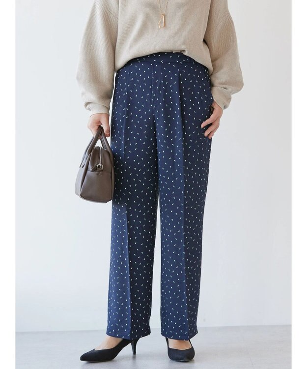 AMERICAN HOLIC 美・美・美アソートプリントストレートパンツ Navy