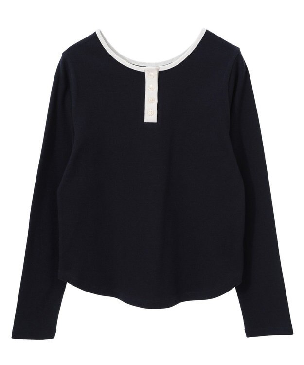 earth music&ecology ２ＷＡＹ釦リブプルオーバー Navy