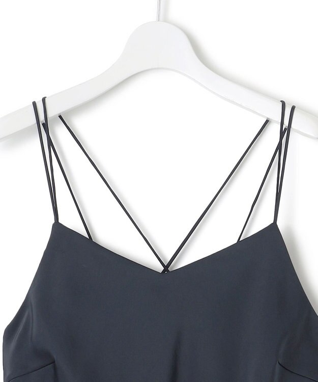 ICB L 【WEB＆一部店舗限定】 StretchVintageSatin オールインワン ネイビー系