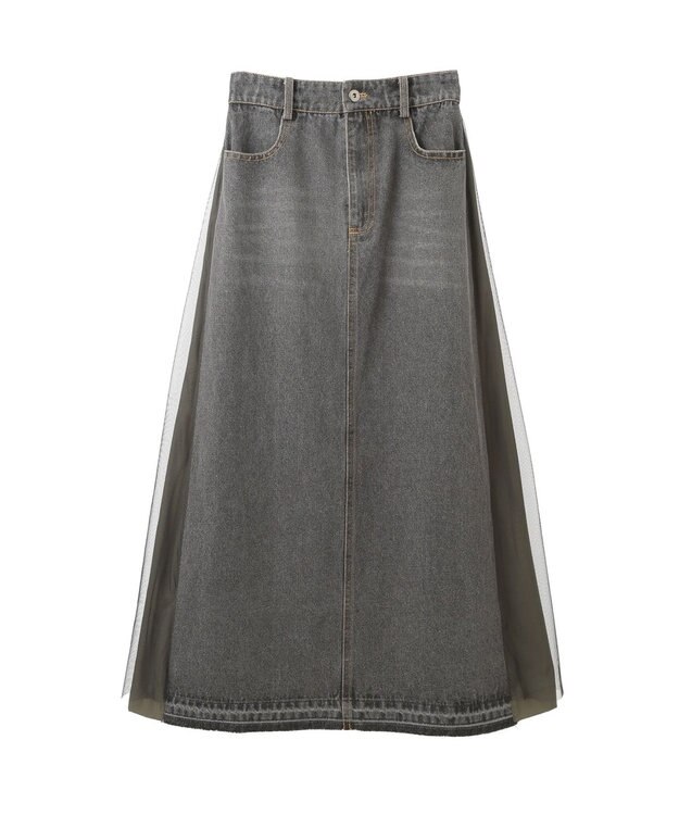 YECCA VECCA 異素材MIXデニムスカート② Black