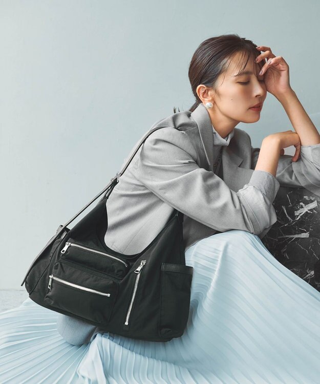 TOPKAPI 【TREASURE TOPKAPI】ナイロン アウトポケット 2way ショルダーバッグ / 軽量 ブラック