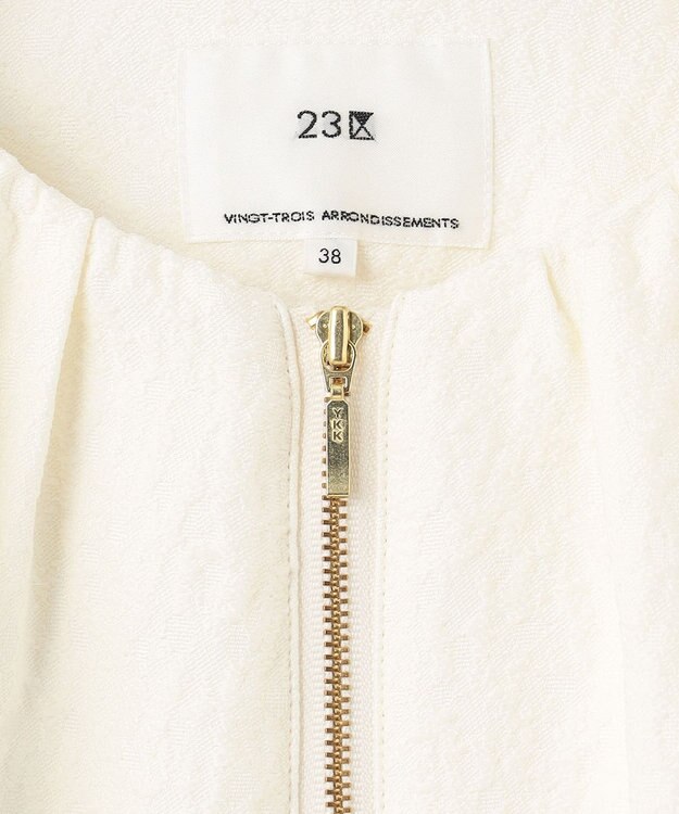 23区 S 【洗える】ジオメトリックジャカード ブルゾン アイボリー系