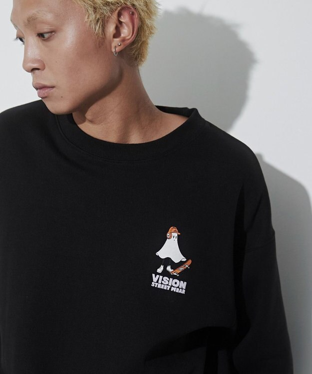 WEGO 【ユニセックス着用ITEM】VISIONゴーストスケータープルオーバー ブラック