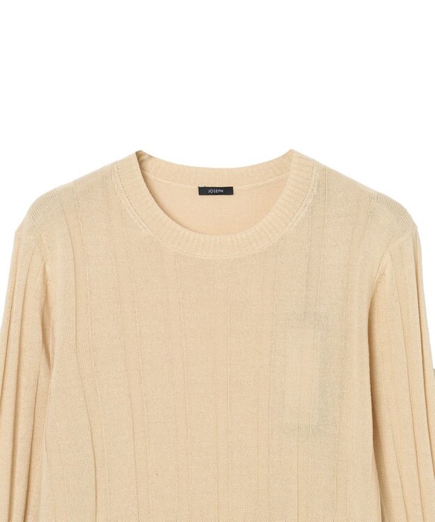 JOSEPH 【WEB&OUTLET限定・洗える】テクスチャードレーヨン　ラウンドネックニット Ecru