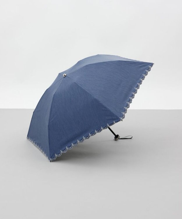 AURORA 【 BLAO（ブラオ）】サマーシールド ボーラー刺しゅう晴雨兼用傘(折りたたみ傘) ネイビー
