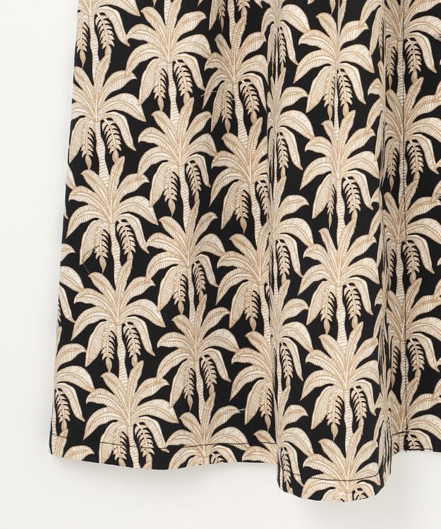 GRACE CONTINENTAL パームモチーフシャツワンピース ブラック