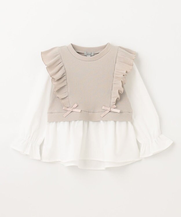 ANY KIDS レイヤード ブラウス ベージュ