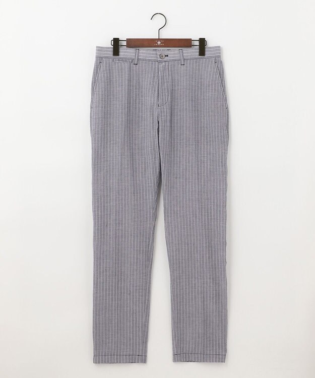 JOSEPH ABBOUD 【キングサイズ・オーガニックコットン】ドライサッカーストライプ　パンツ ブルー系2