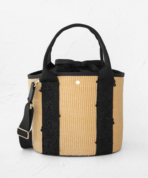 TOCCA TOUCH of LACE BASKET かごバッグ ブラック系
