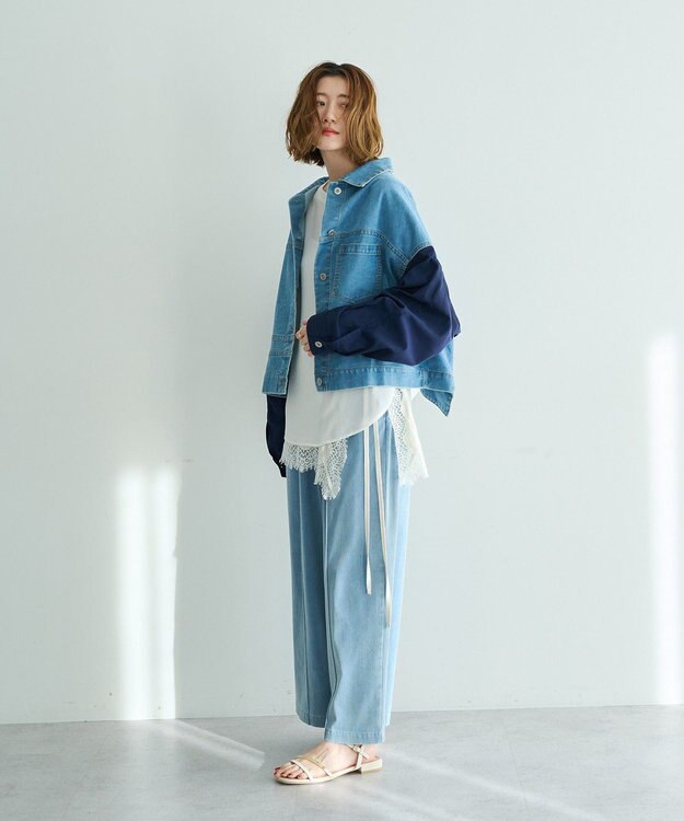 YECCA VECCA [2SET]レイヤードワイドパンツ Blue