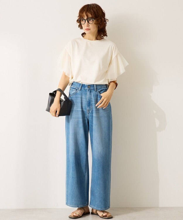 AMERICAN HOLIC 袖チュールサイドスリットプルオーバー Ivory