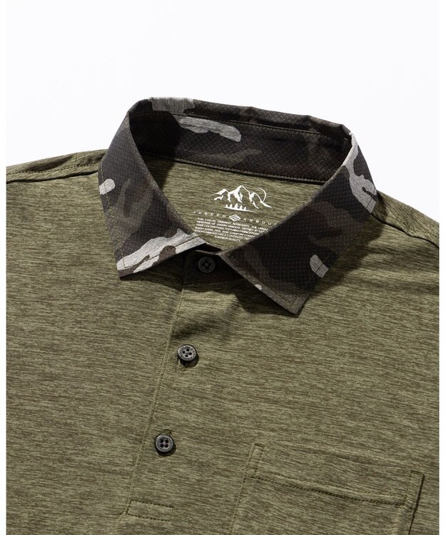 JOSEPH ABBOUD MOUNTAIN 【接触冷感・男女兼用】クールスキンガードポロシャツ カーキ系