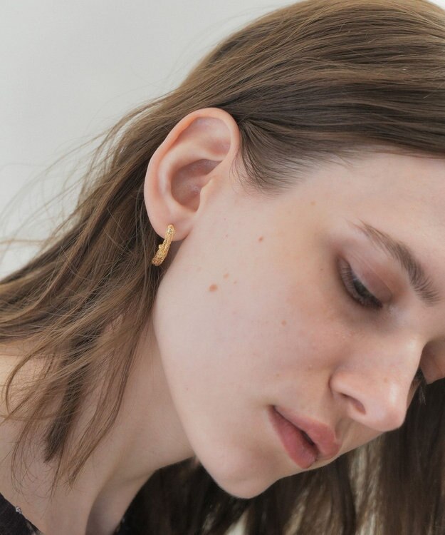 YECCA VECCA メッシュフープピアス Gold