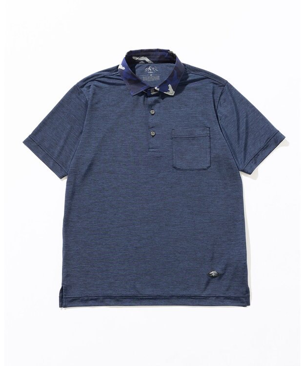 JOSEPH ABBOUD MOUNTAIN 【接触冷感・男女兼用】クールスキンガードポロシャツ ネイビー系