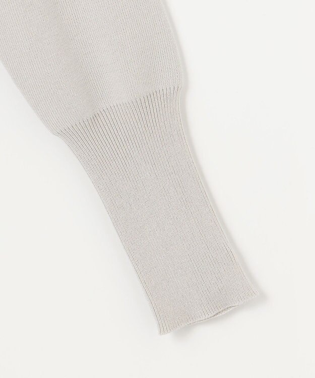 自由区 【WEB限定カラー有/洗える】コットンアセテート チュニック丈ニット ライトグレー系