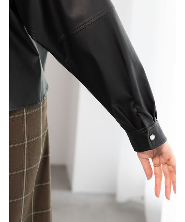 Te chichi ファブリックアソートクロップトシャツ《2025Autumn catalog vol.2 item》 ブラック