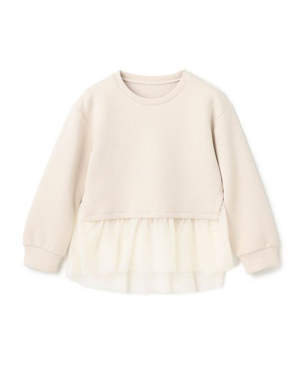 UNFILO 【110-150cm】BEAUTY FORM JERSEY ペプラムスウェット グレージュ