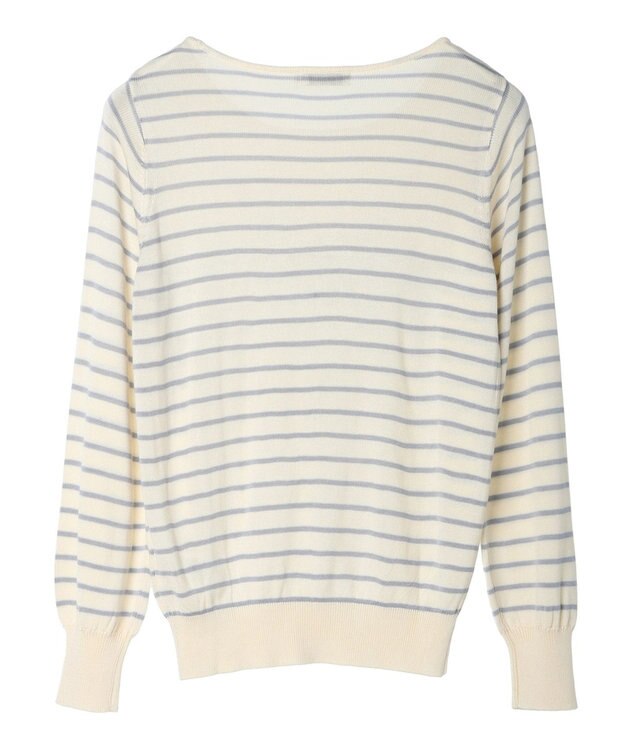 earth music&ecology レースボーダーニットプルオーバー Sax