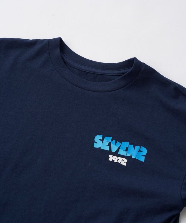 OP／FILA 【SEVEN5】プリントTシャツ ネイビー